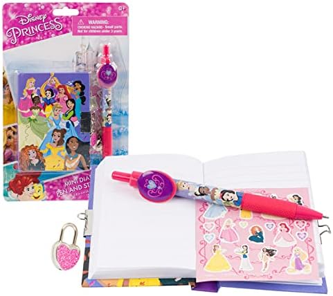 Disney Princess Mini Diary with Lock Pen And for Girls Journal Notebook