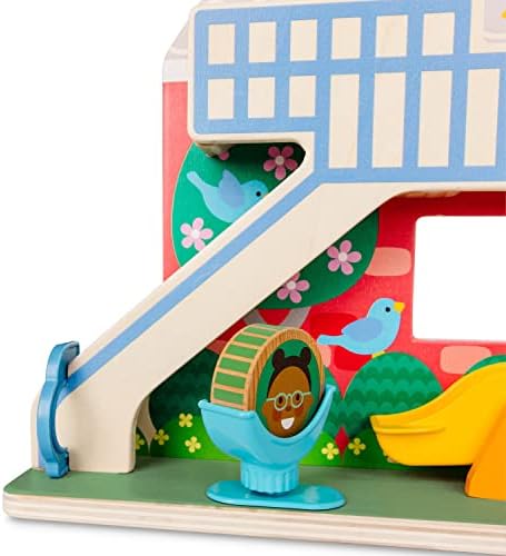 Melissa & Doug Melissa Doug GO Tots Wooden Schoolyard Tumble with 4 Disks - FSC Certified