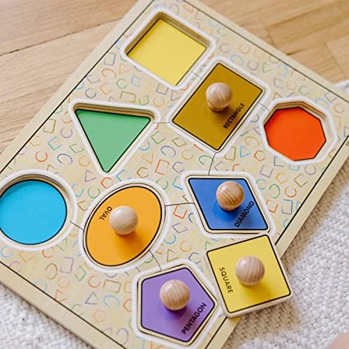 Melissa & Doug Melissa Doug Deluxe Jumbo Knob Wooden Puzzle - Geometric Shapes 8 pcs