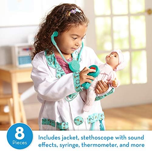 Melissa & Doug Melissa Doug Doctor Role Play Costume Dress-Up Set 8 pcs Pretend Play Role