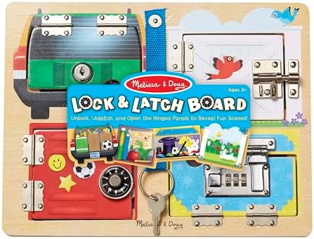 Melissa & Doug Melissa Doug Locks and Latches Board Wooden Educational Toy