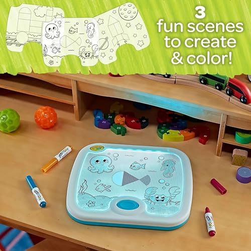 Crayola Light Up Activity Board Sensory Toy for Toddlers Light Box Light Up Coloring