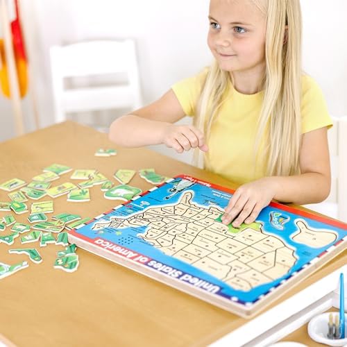Melissa & Doug Melissa Doug USA Map Sound Puzzle - Wooden Puzzle With Sound Effects 40 pcs