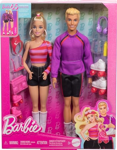 Barbie Fashionistas Set with 2 Fashion Dolls 6 Roller-Skating Ken 65th Anniversary