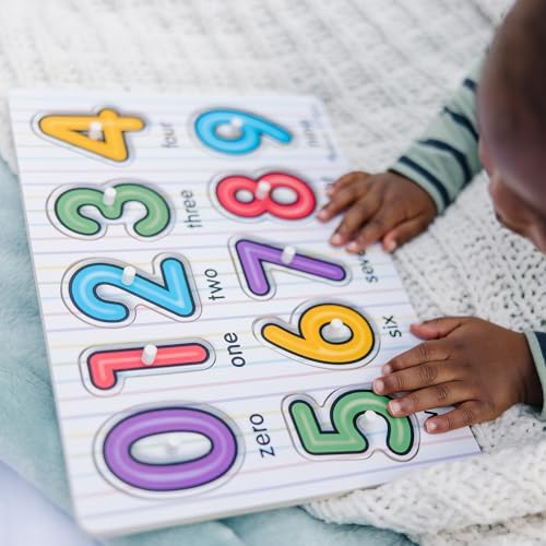 Melissa & Doug Melissa Doug Lift See Numbers Wooden Peg Puzzle - 10 Pieces - FSC Certified