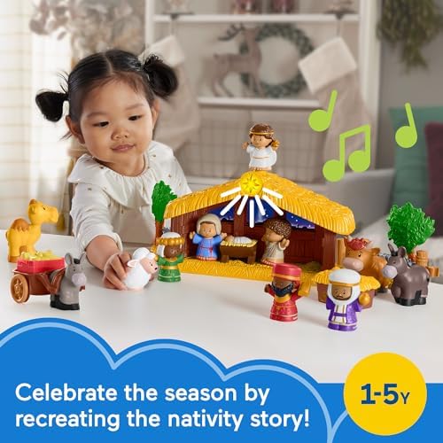 Fisher-Price Little People Toddler Toy Nativity Set with Music Lights 18 Pieces for