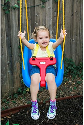 Little Tikes Snug 'n Secure Blue Swing with Adjustable Straps 2-in-1 for Baby and