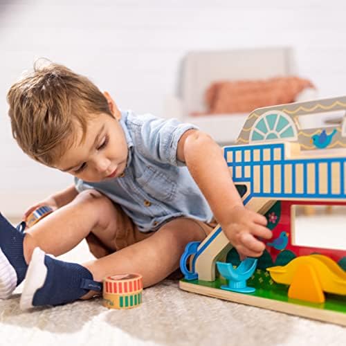 Melissa & Doug Melissa Doug GO Tots Wooden Schoolyard Tumble with 4 Disks - FSC Certified