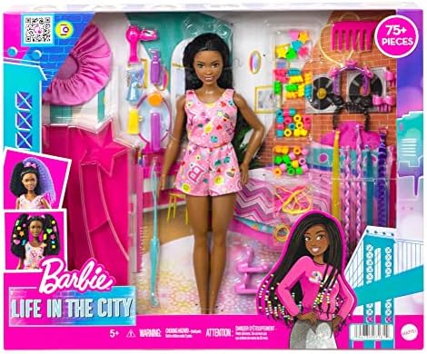 Barbie Life in The City Brooklyn and Her Hairstyles Brunette Doll