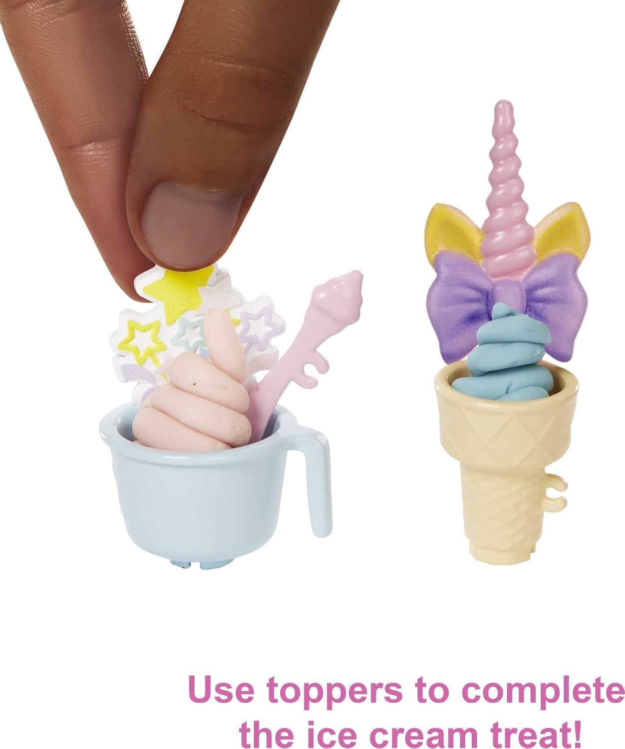 Barbie Careers Playset Ice Cream Shop Set with Brunette Fashion Doll Ice Cream Machine Molds Dough & Accessories