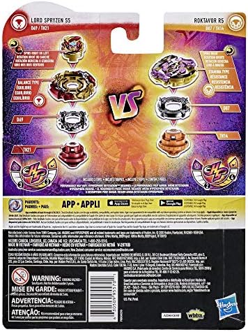 Beyblade Burst Rise Hypersphere Dual Pack Lord Spryzen S5 and Roktavor R5-1