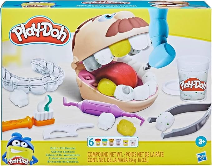 Play-Doh Drill 'n Fill Dentist Toy for 3 Years and Up with Cavity and Metallic Colored