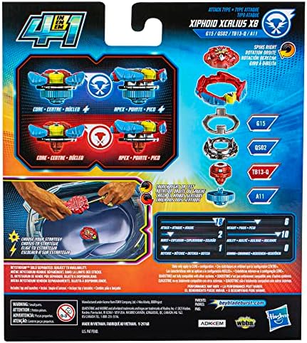 Beyblade Hasbro Burst QuadStrike Xcalius Power Speed Launcher Pack Battle Game Set with