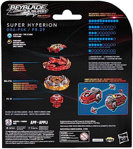 Beyblade Burst Pro Series Super Hyperion String Launcher Pack RightLeft Spin Beyblade
