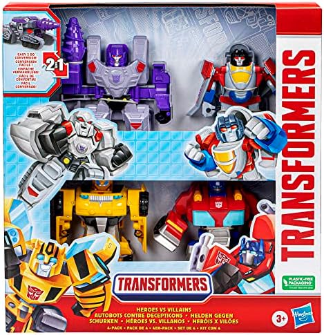 Transformers Heroes vs Villains 4-Pack Autobot and Decepticon 4.5-Inch Action Figures