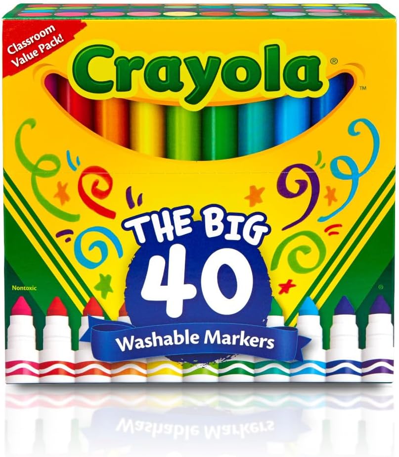Crayola Ultra Clean Washable Markers A" 40-Count Set for Kids – 40