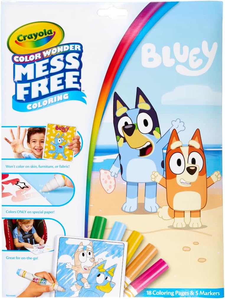 Crayola Bluey Color Wonder Coloring Set 18 Bluey Coloring Pages Mess Free Coloring for