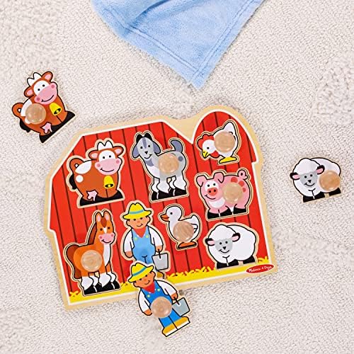 Melissa & Doug Melissa Doug Farm Animals Jumbo Knob Wooden Puzzle