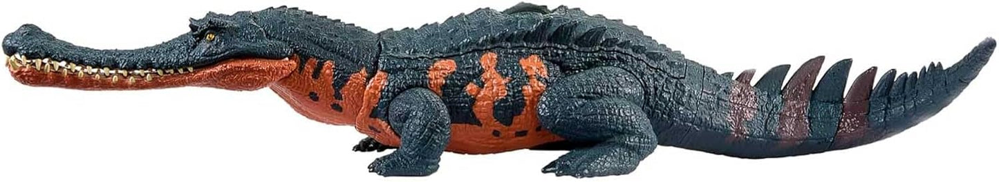 Mattel Jurassic World Wild Roar Dinosaur Toy with Sound Attack Move Gryposuchus Posable