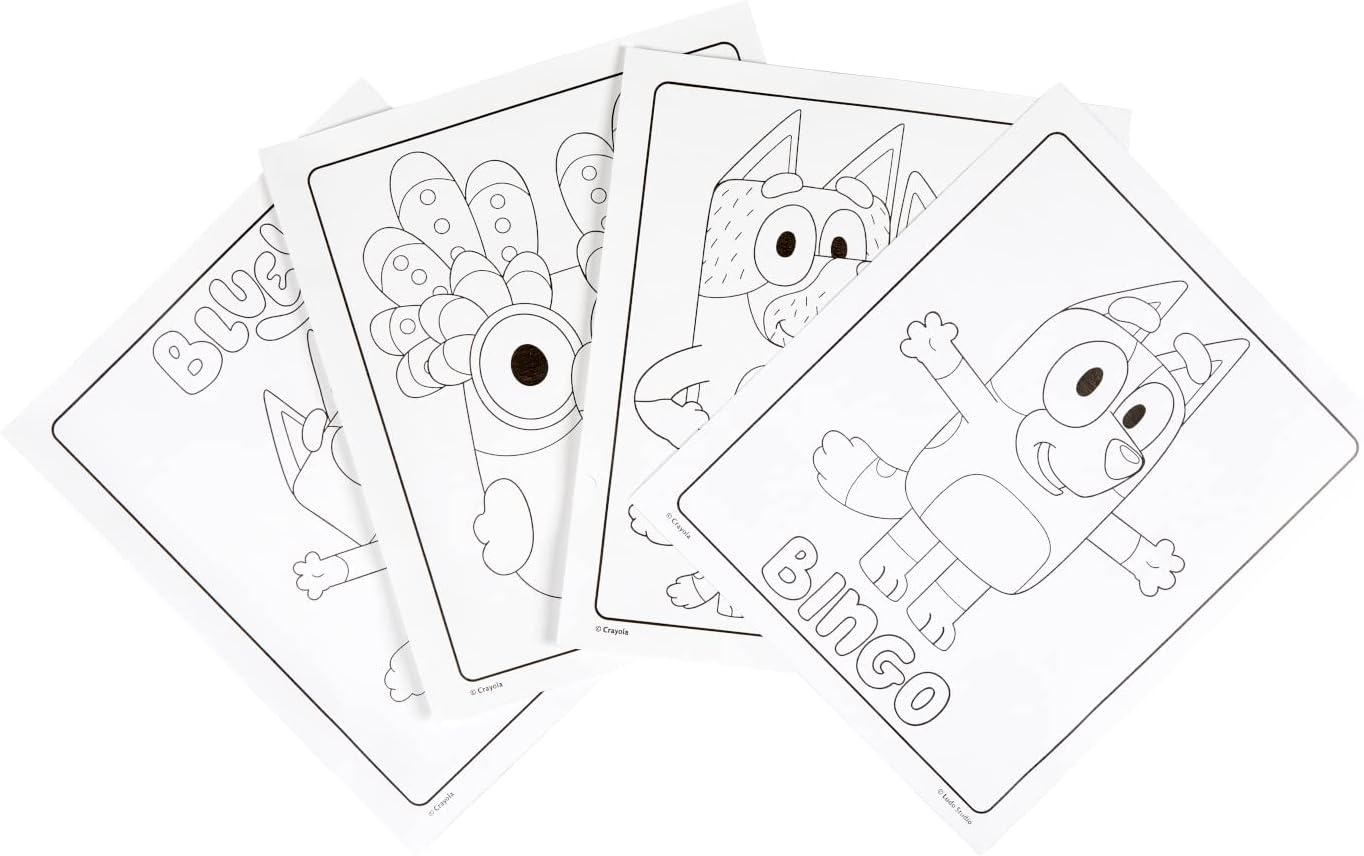 Crayola Bluey Color Wonder Coloring Set 18 Bluey Coloring Pages Mess Free Coloring for Toddlers Bluey Toys Holiday Gifts for Kids Stocking Stuffer – 18