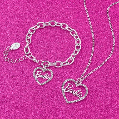 Barbie Crystal Heart Necklace Bracelet