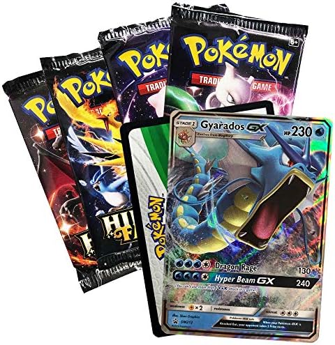 Pokemon SM11.5 Hidden Fates Gx Tin- Gyardos 1 of 3 Foil Pokemon-GX Cards 4 Booster Pack