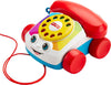 Fisher-Price Toddler Pull Toy Chatter Telephone Pretend Phone with Rotary Dial and Wheels