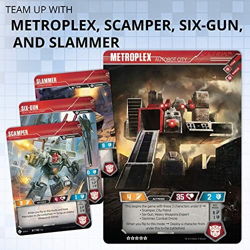 Transformers TCG Metroplex Deck Foil Titan-Sized Character Card 44 Cards Incl. Scamper