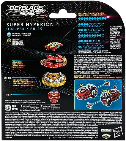Hasbro Beyblade Burst Pro Series Super Hyperion Rope Launcher Pack with Spinning Top Toy