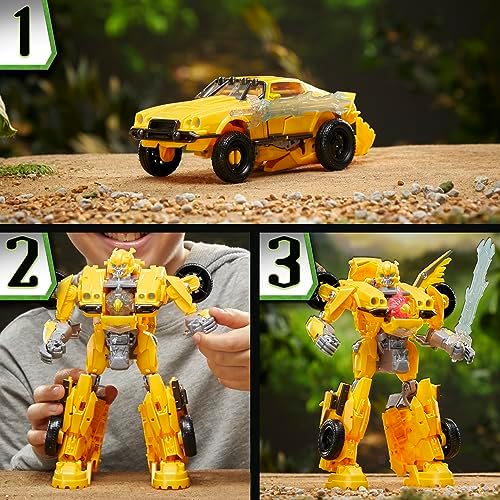 Transformers Rise of The Beasts Movie Beast-Mode Bumblebee Converting Toy with Lights and