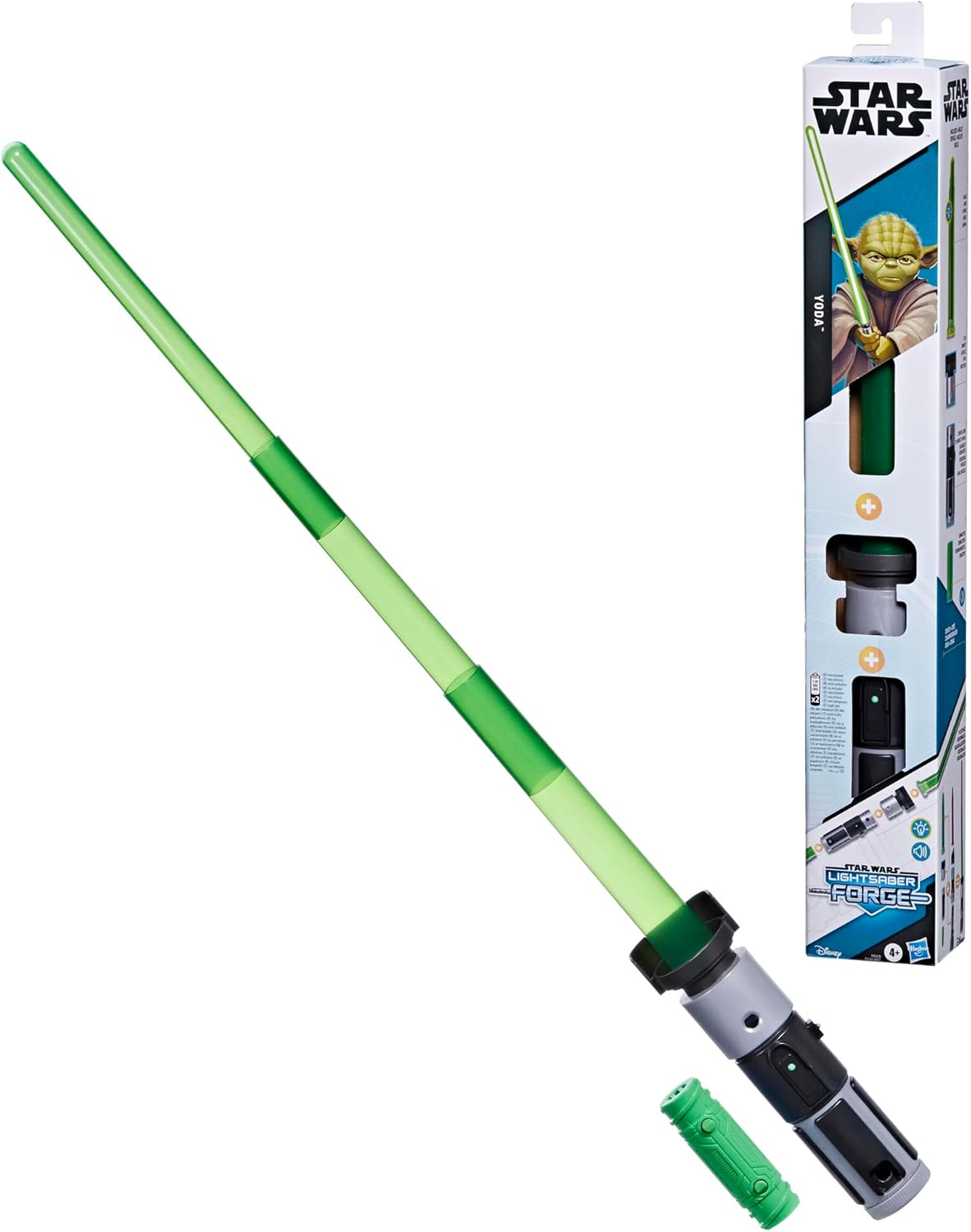 Star Wars Lightsaber Forge Yoda A" Green Customizable Electronic Lightsaber Toy for Kids 4+ – 4