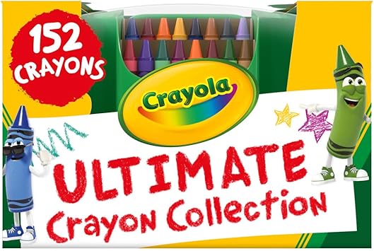 Crayola Ultimate Crayon Box Collection 152ct Bulk Crayon Caddy Classic Glitter Colors