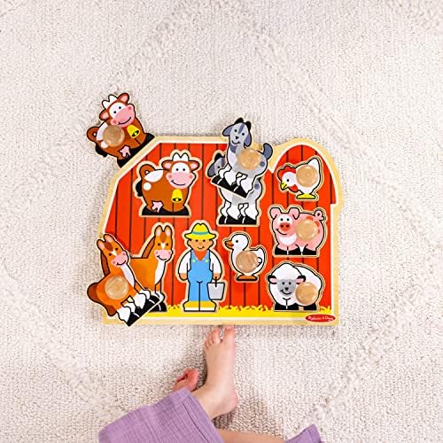 Melissa & Doug Melissa Doug Farm Animals Jumbo Knob Wooden Puzzle