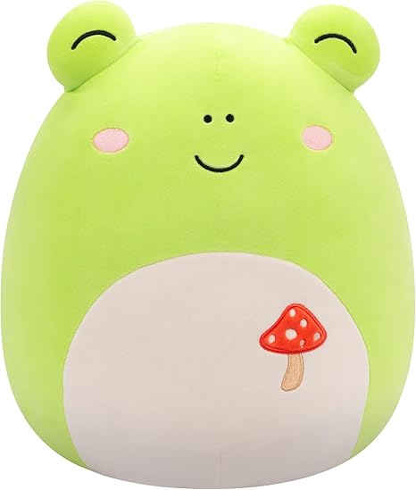 Squishmallows Original 14-Inch Wendy Green Frog with Mushroom Embroidery - Official Jazwares Plush