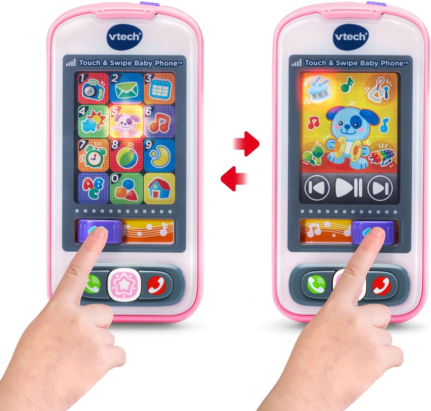 VTech Touch and Swipe Baby Phone Pink