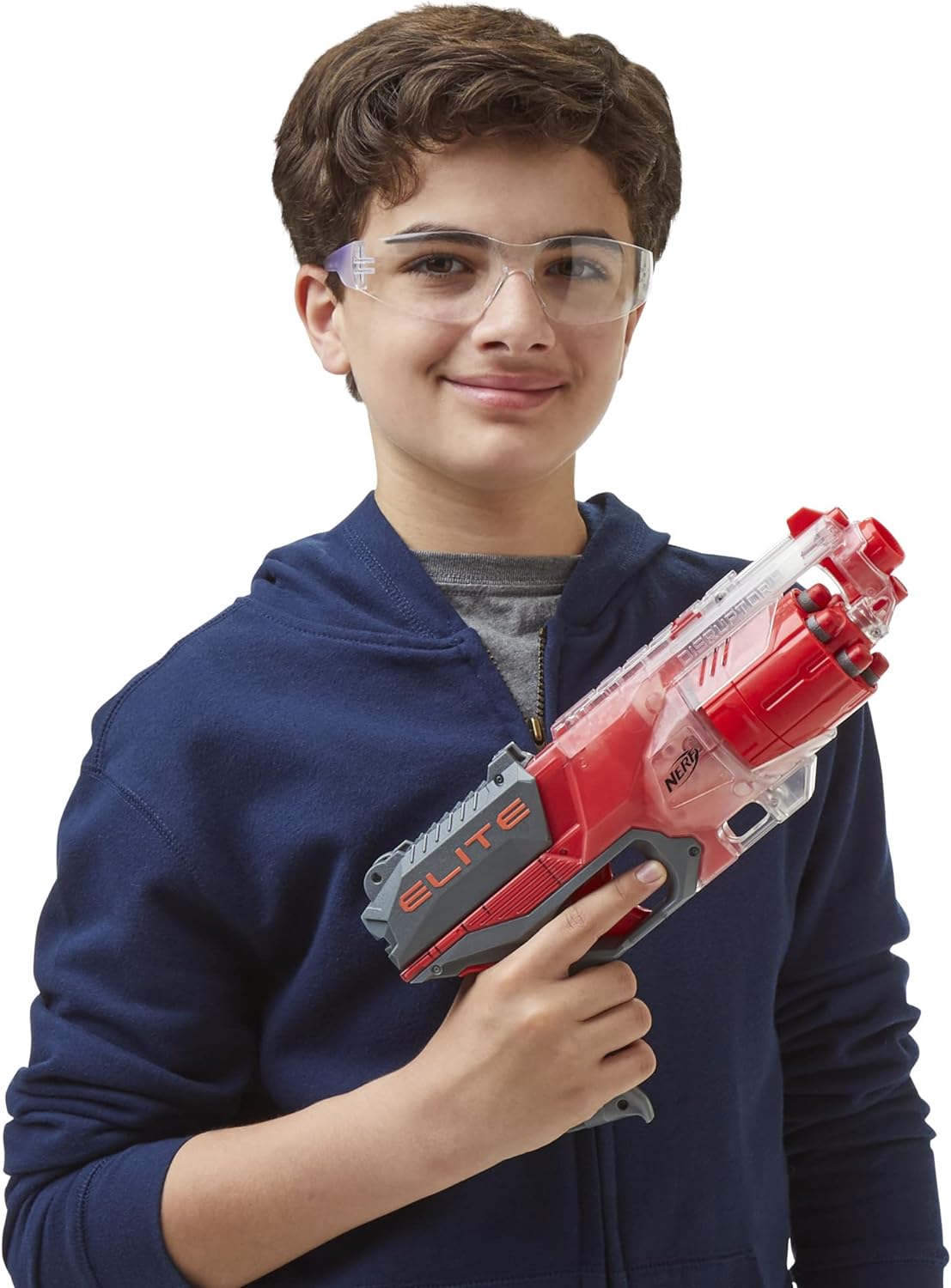 NERF Elite Disrupter Blaster 6-Dart Rotating Drum Slam Fire Translucent Red Easter Gifts