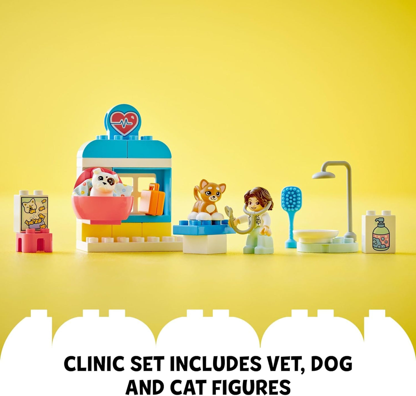 LEGO DUPLO Town Visit to The Vet Clinic Pet-Care Role-Play Toy Dog Cat and Veterinarian
