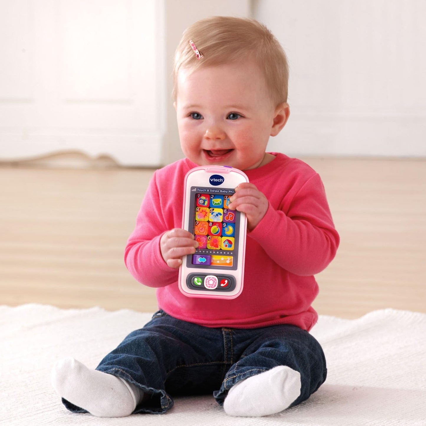 VTech Touch and Swipe Baby Phone Pink