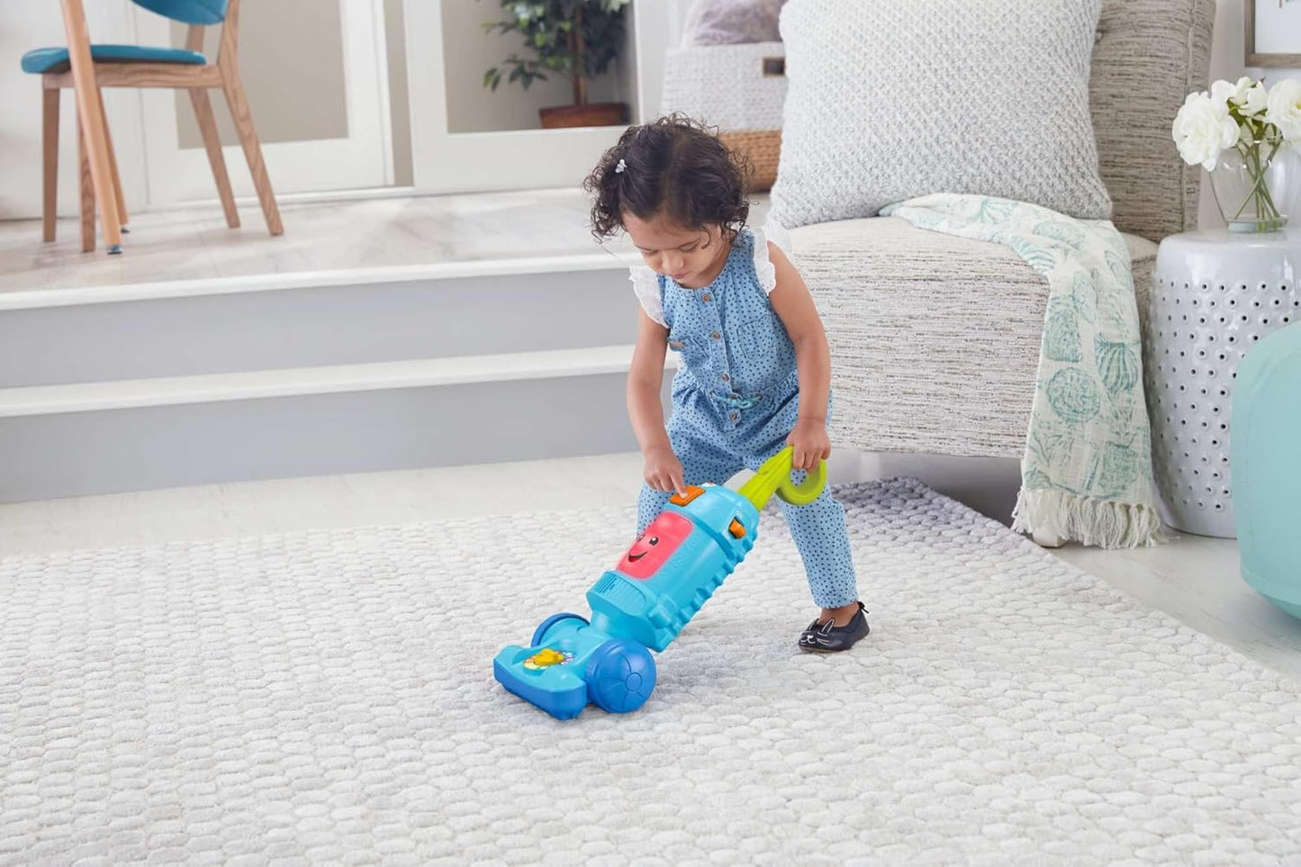 Fisher-Price Toddler Toy Laugh Learn Light-Up Learning Vacuum Musical Push Along for