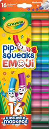 Crayola Emoji Pip Squeaks Washable Markers 16ct Toddler Mini Stamper Marker Set Coloring
