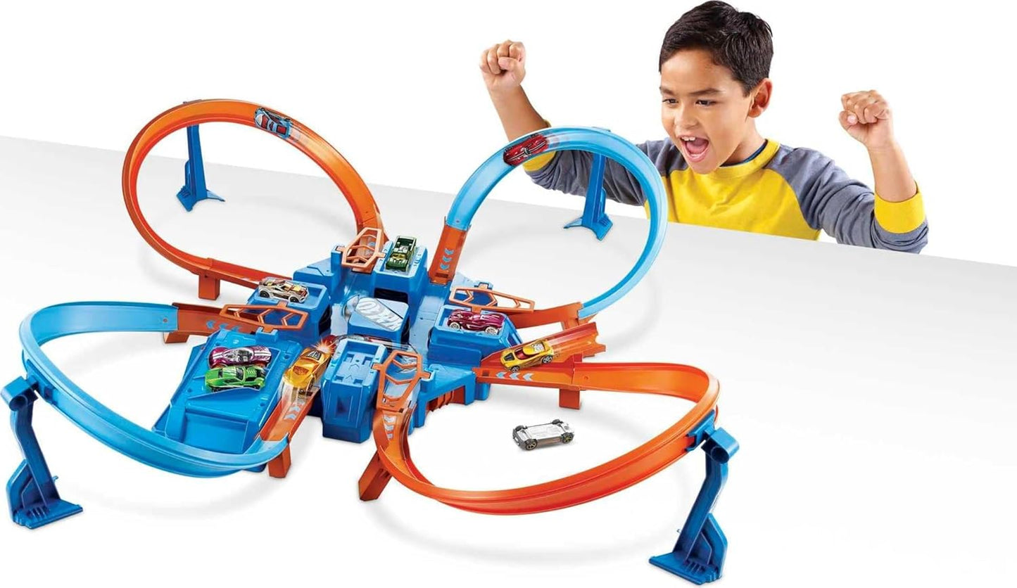 Hot Wheels Toy Car Track Set Criss Cross Crash with 164 Scale Vehicle