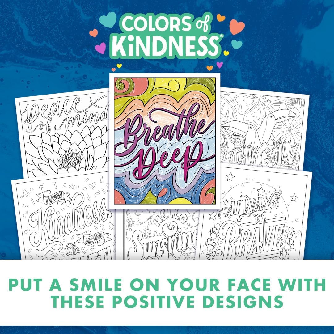 Crayola Colors of Kindness Adult Coloring Book 40pgs Adult Coloring Pages Stress Relief