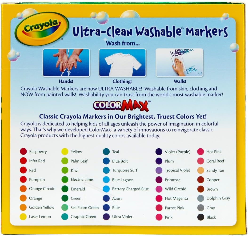 Crayola Ultra Clean Washable Markers A" 40-Count Set for Kids – 40