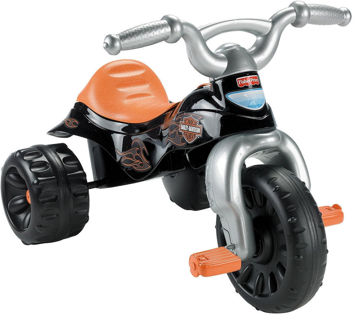 Fisher-Price Toddler Tricycle Harley-Davidson Tough Trike Toy Bike with Handlebar Grips