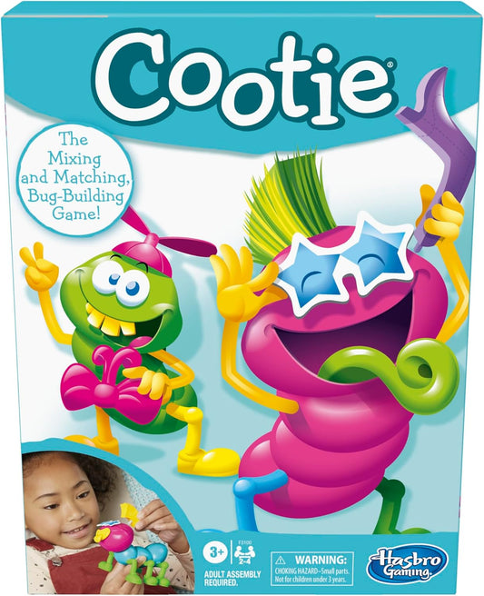 Hasbro Gaming Cootie Mixing and Matching Bug-Building Game 2-4 Players Easy Preschool