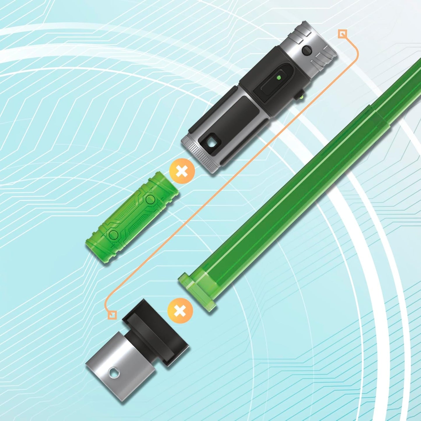 Star Wars Lightsaber Forge Yoda A" Green Customizable Electronic Lightsaber Toy for Kids 4+ – 4