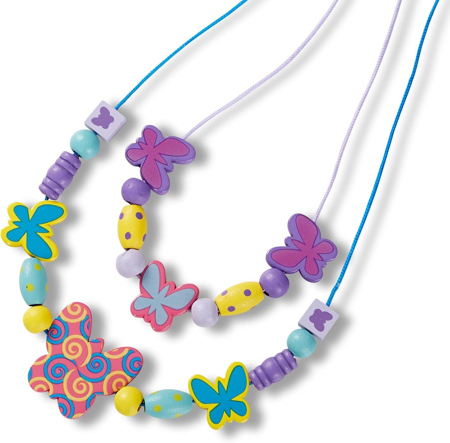 Melissa & Doug Created by Me! Butterfly Beads Kit €€œ 120+ Wooden Beads for Jewelry Making – 120