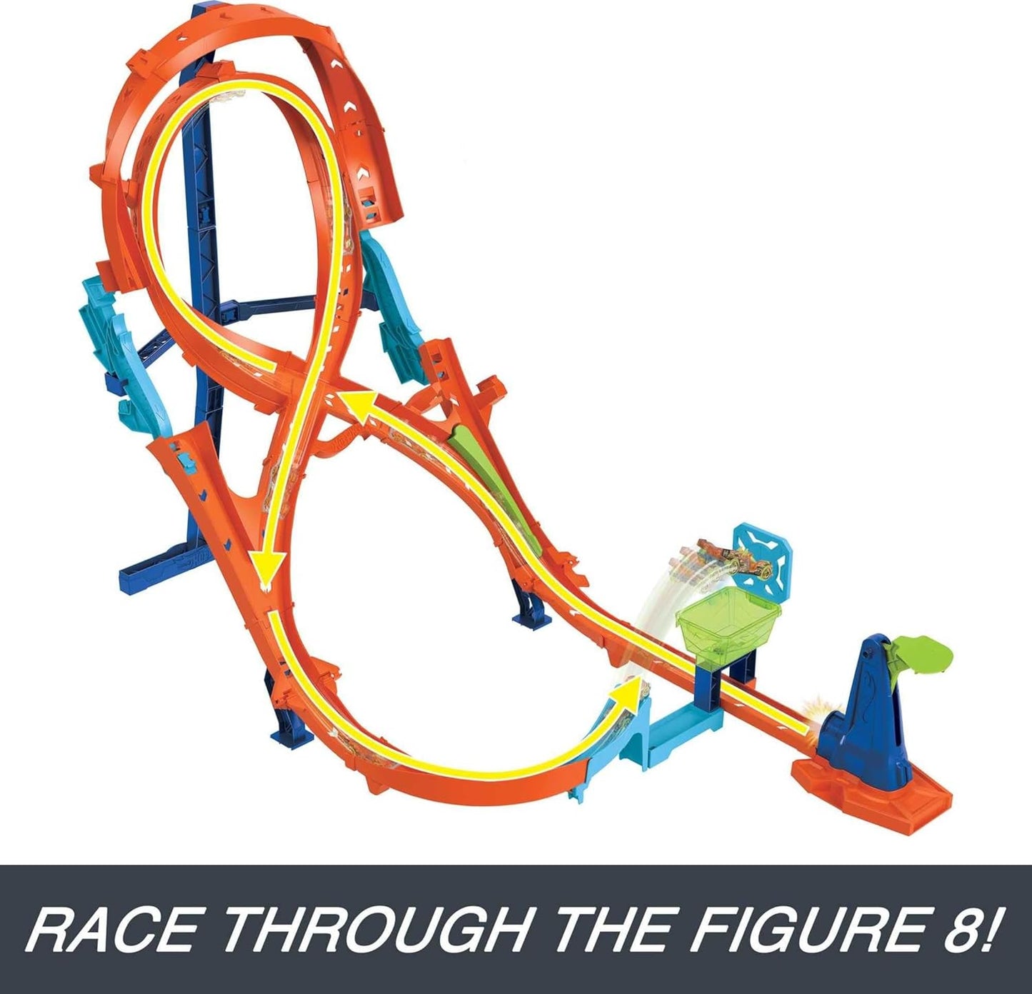 Hot Wheels Toy Car Track Set with Figure-8 Jump 164 Scale Vehicle
