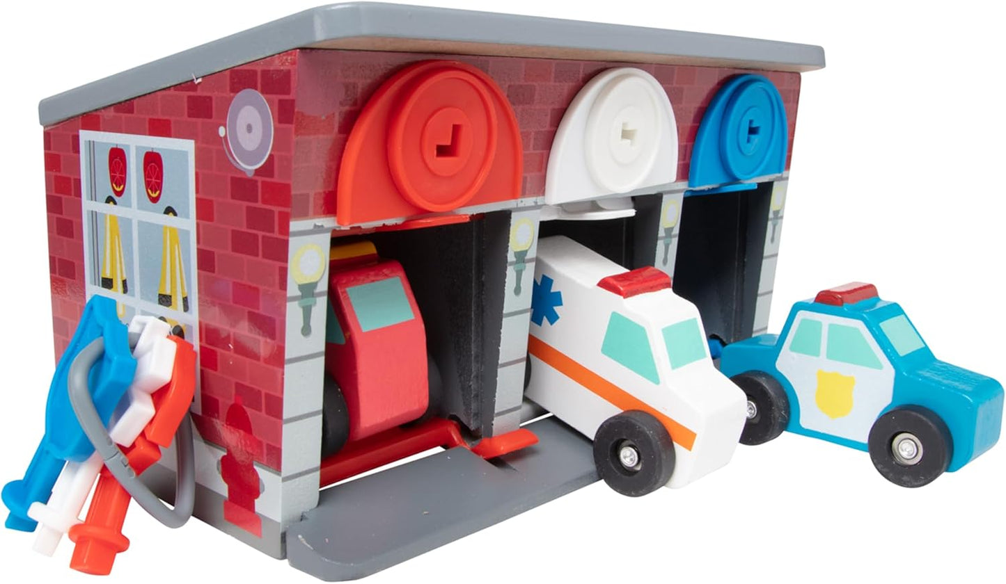 Melissa & Doug Melissa Doug Toy Keys and Cars Wooden Rescue Vehicle