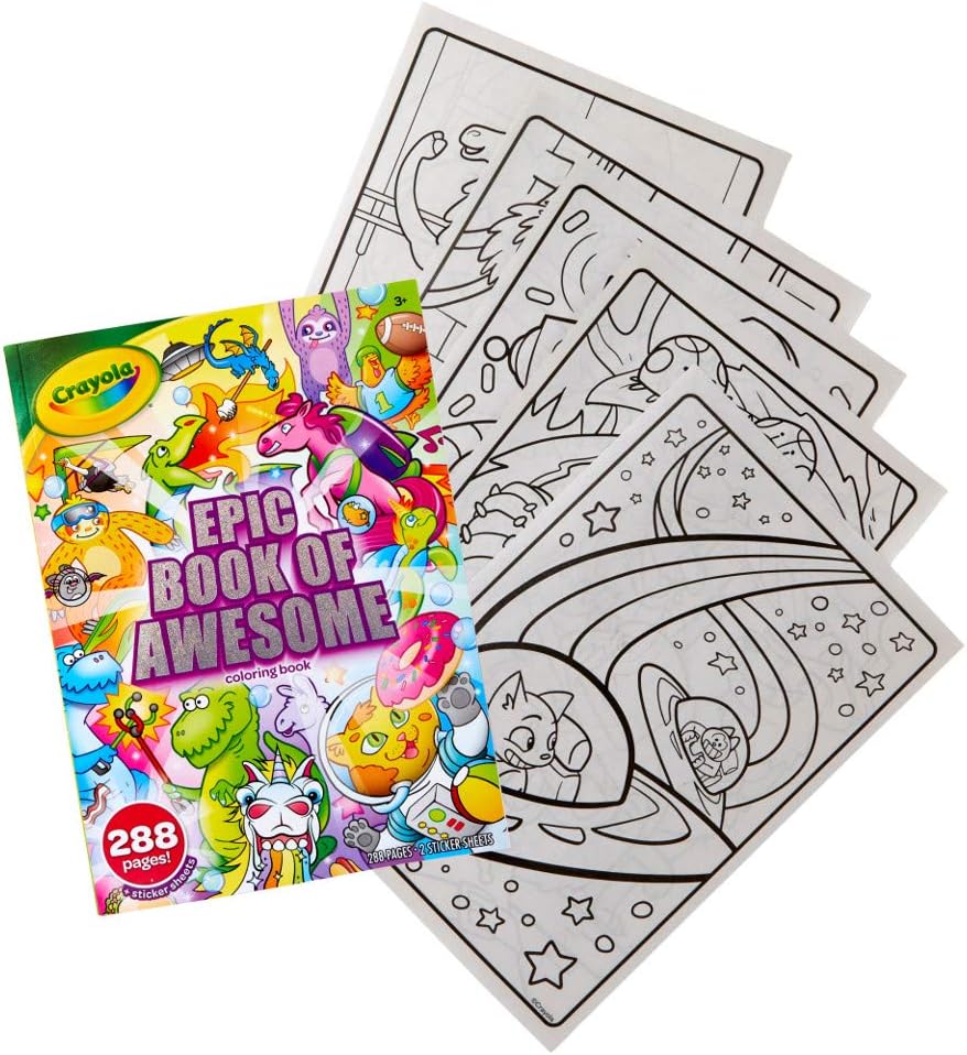 Crayola Epic Book of Awesome A" 288-Page Coloring Book – 288